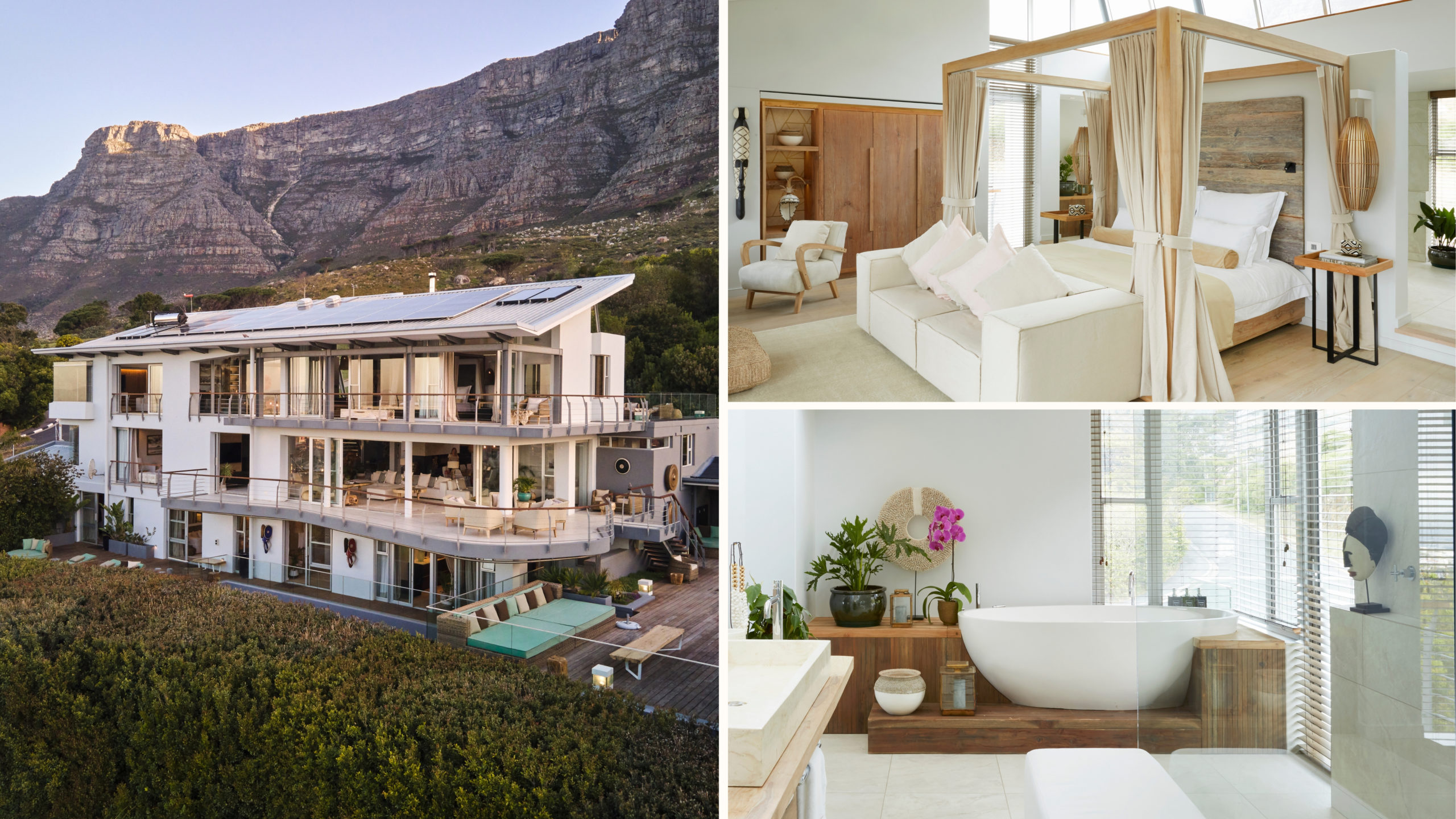 Panoramic view of the Atzaro Cape Town hotel and hotel suite