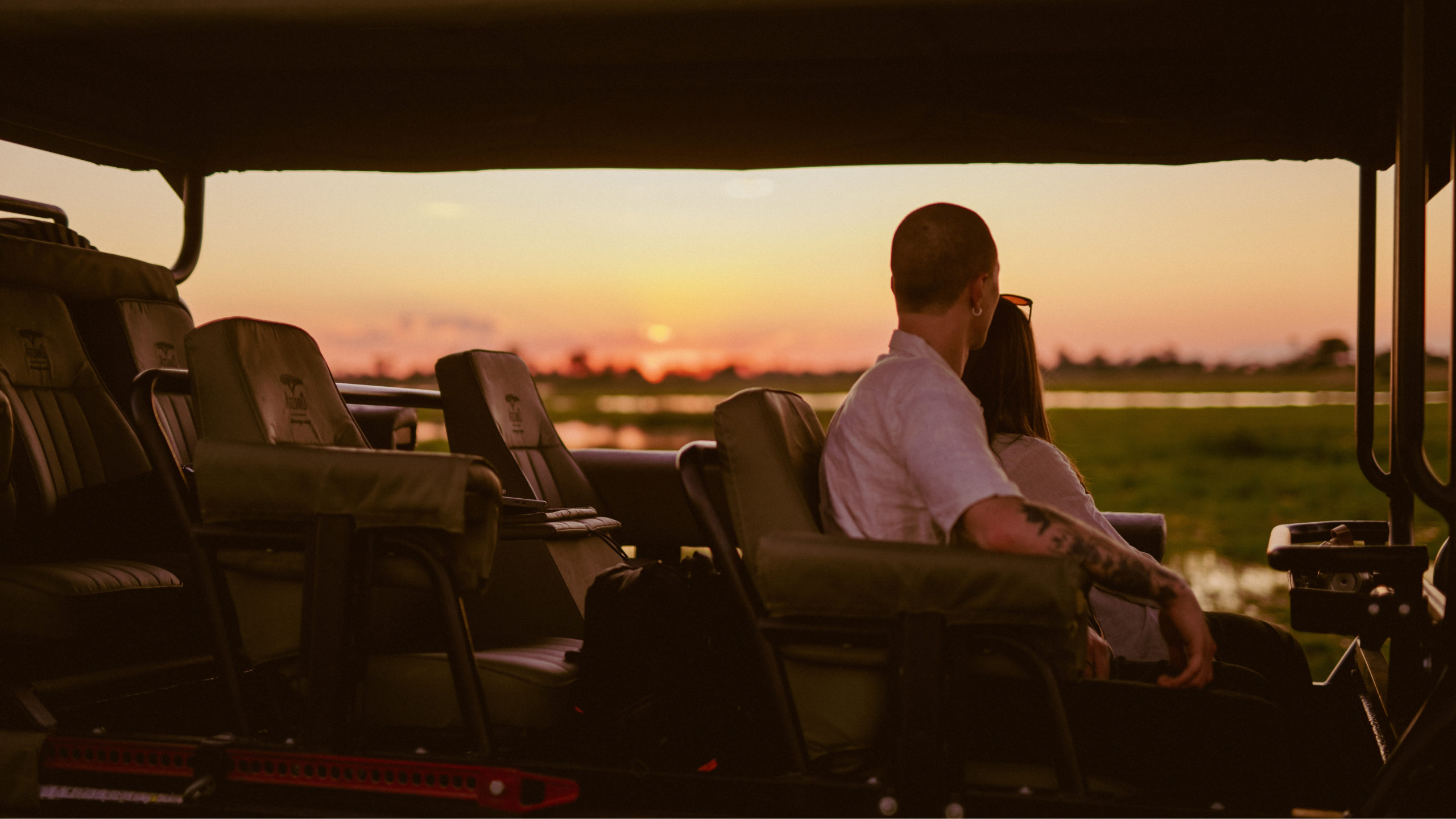 Couple on safari in the Okavango Delta