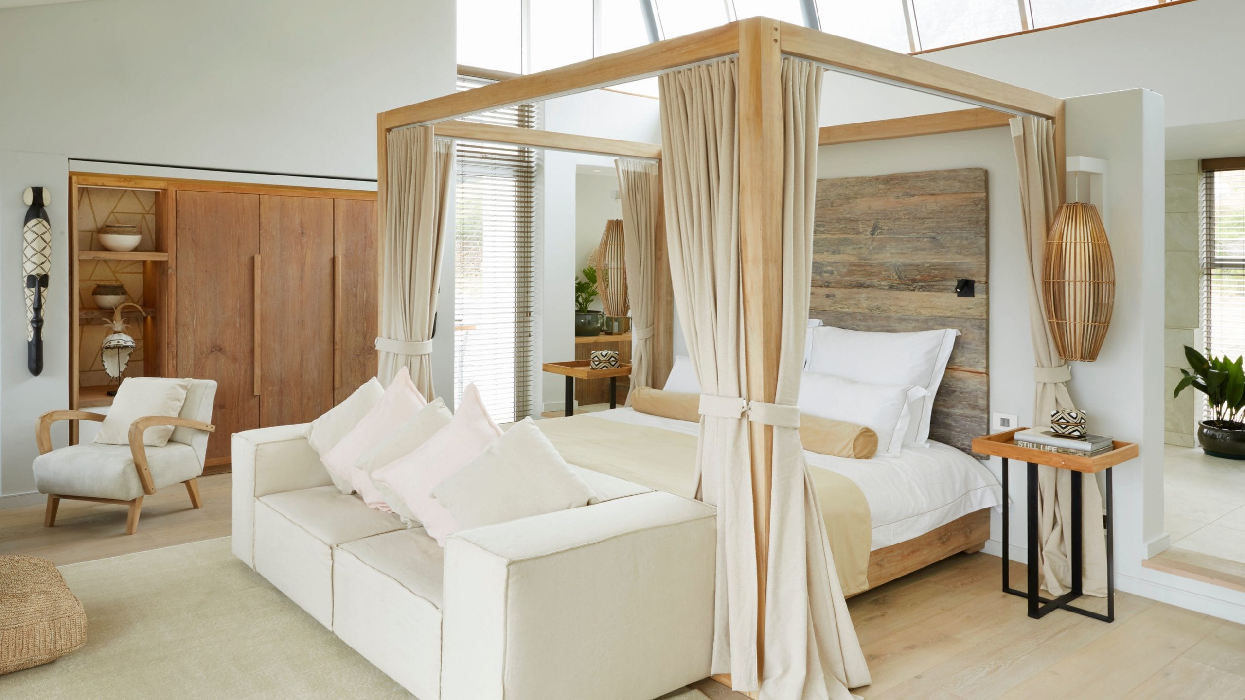 Refined suite at the luxury boutique hotel Atzaro Cape Town.